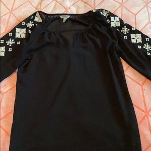 Black boho blouse